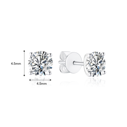 TDG 10K White Gold Lab Grown Diamond 4 Prong Stud Earrings – 0.7TCW±