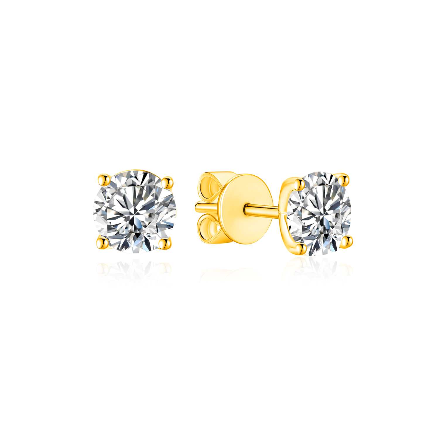 TDG 10K White Gold Lab Grown Diamond 4 Prong Stud Earrings – 0.7TCW±