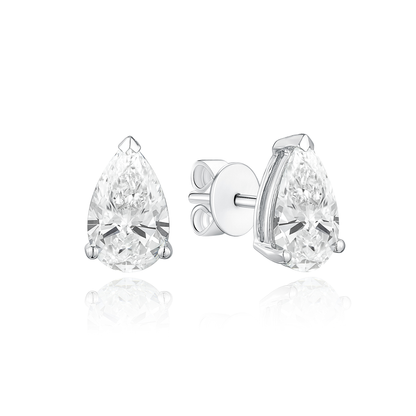 TDG 10K Gold Lab Grown Diamond Tear Drop/Pear Cut Stud Earrings – 1.5TCW±