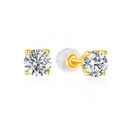 TDG 10K Gold Lab Grown Solitaire Diamond Stud Earrings – 0.5TCW±