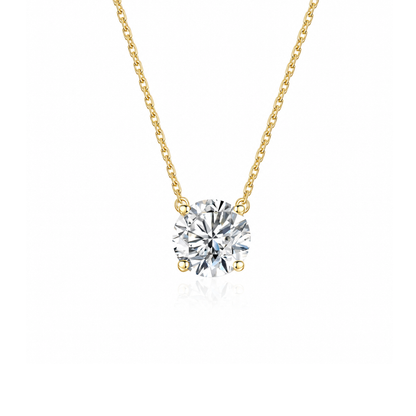 TDG 10K Gold Lab Grown Diamond 4 Prong Solitaire Necklace – 1CT±