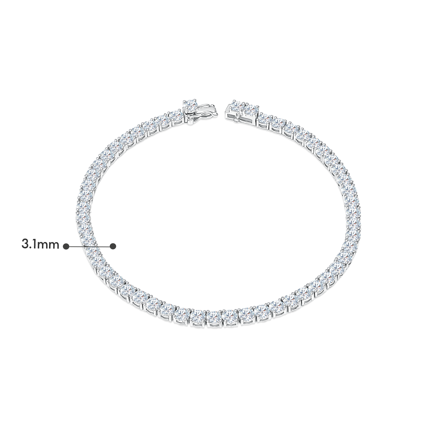 TDG Lab Grown Diamond Tennis Bracelet 10K Gold