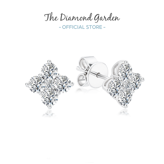 TDG 10K Gold Lab Grown Diamond Quartet Ear Studs