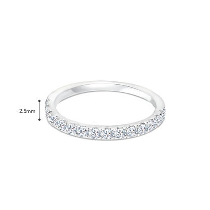 TDG 10K Gold Lab Grown Half Eternity Diamond Ring - 0.6TCW±