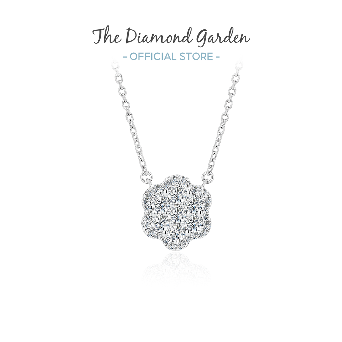 TDG 10K White Gold Lab Grown Diamond Bloom Necklace – 0.7TCW±