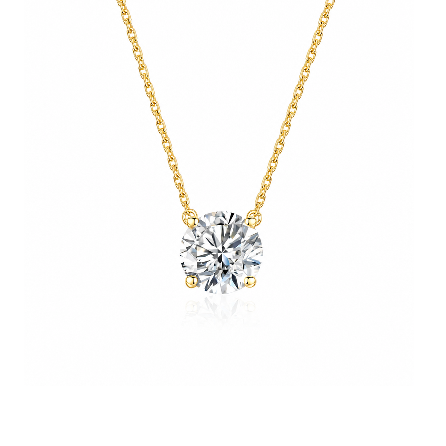 TDG 10K Gold Lab Grown Diamond 4 Prong Solitaire Necklace – 0.7CT±