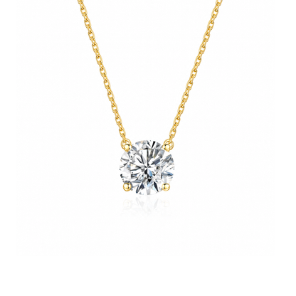 TDG 10K Gold Lab Grown Diamond 4 Prong Solitaire Necklace – 0.7CT±