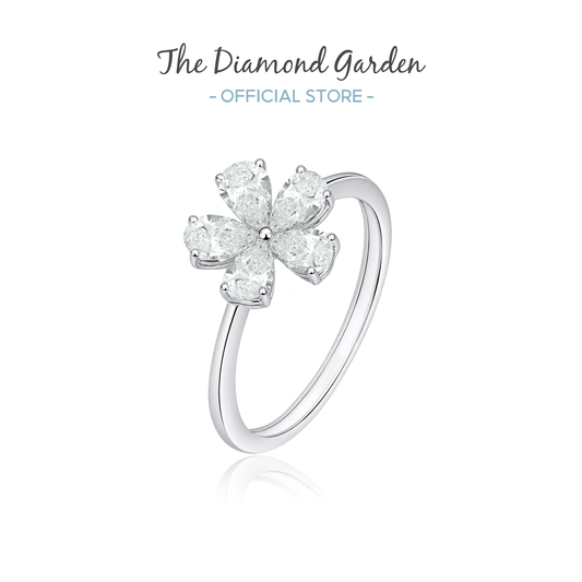 TDG 10K Gold Lab Grown Diamond Flower Ring – 0.7TCW±