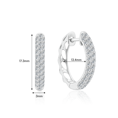 TDG 10K Gold Lab Grown Diamond Lumina Pavé Hoop Earrings