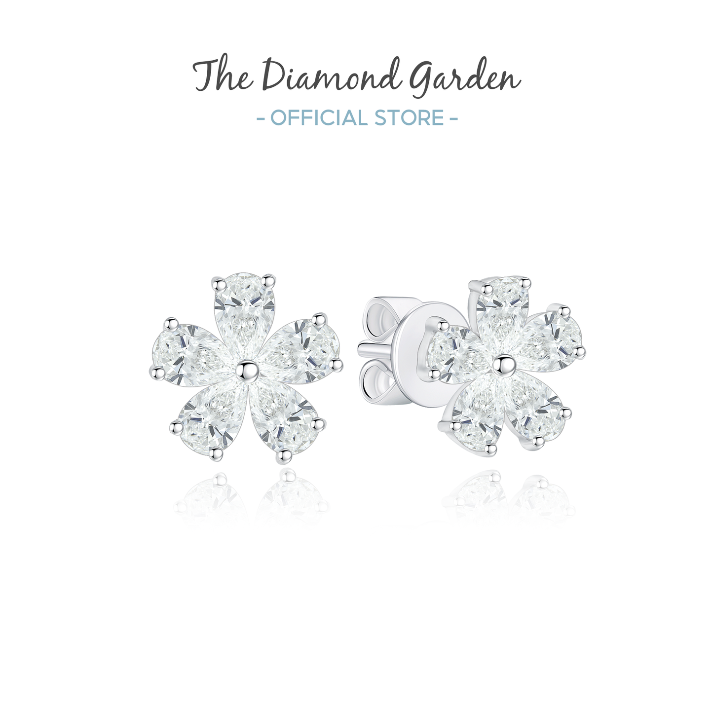 TDG 10K Gold Lab Grown Diamond Flower Earrings – 1.1TCW±