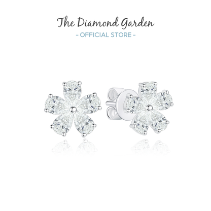 TDG 10K Gold Lab Grown Diamond Flower Earrings – 1.1TCW±