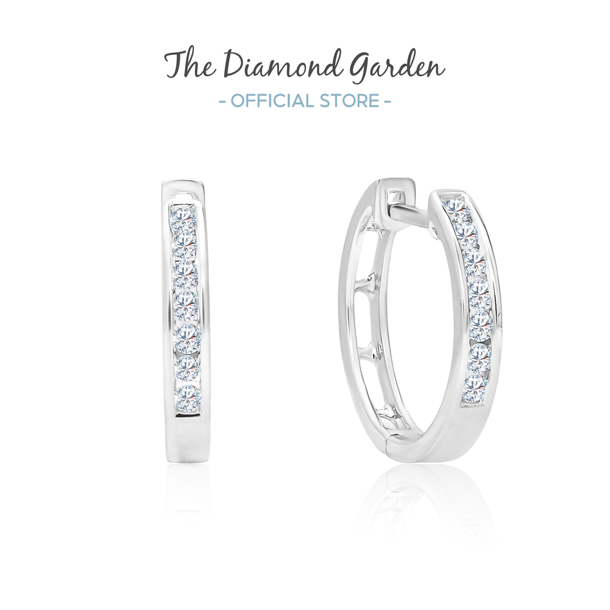 TDG 10K White Gold Lab Grown Diamond Hoop Earrings – 0.2TCW±