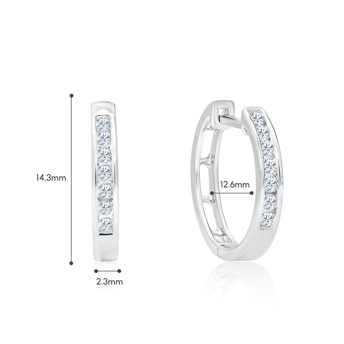 TDG 10K White Gold Lab Grown Diamond Hoop Earrings – 0.2TCW±