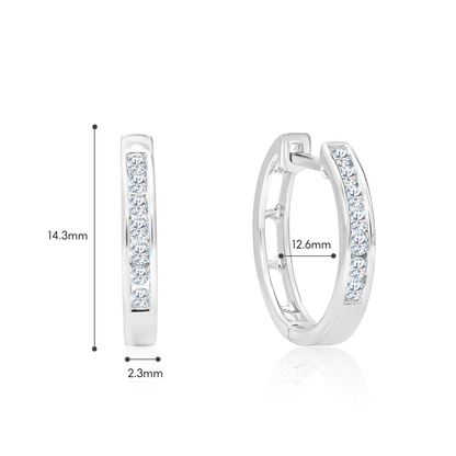 TDG 10K White Gold Lab Grown Diamond Hoop Earrings – 0.2TCW±