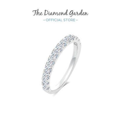 TDG 10K Gold Lab Grown Half Eternity Diamond Ring - 0.6TCW±