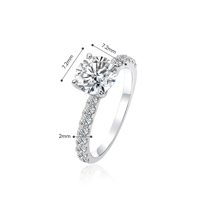 TDG 10K Gold Lab Grown Diamond Classic Solitaire Ring with Pavé Band – 1.8TCW±