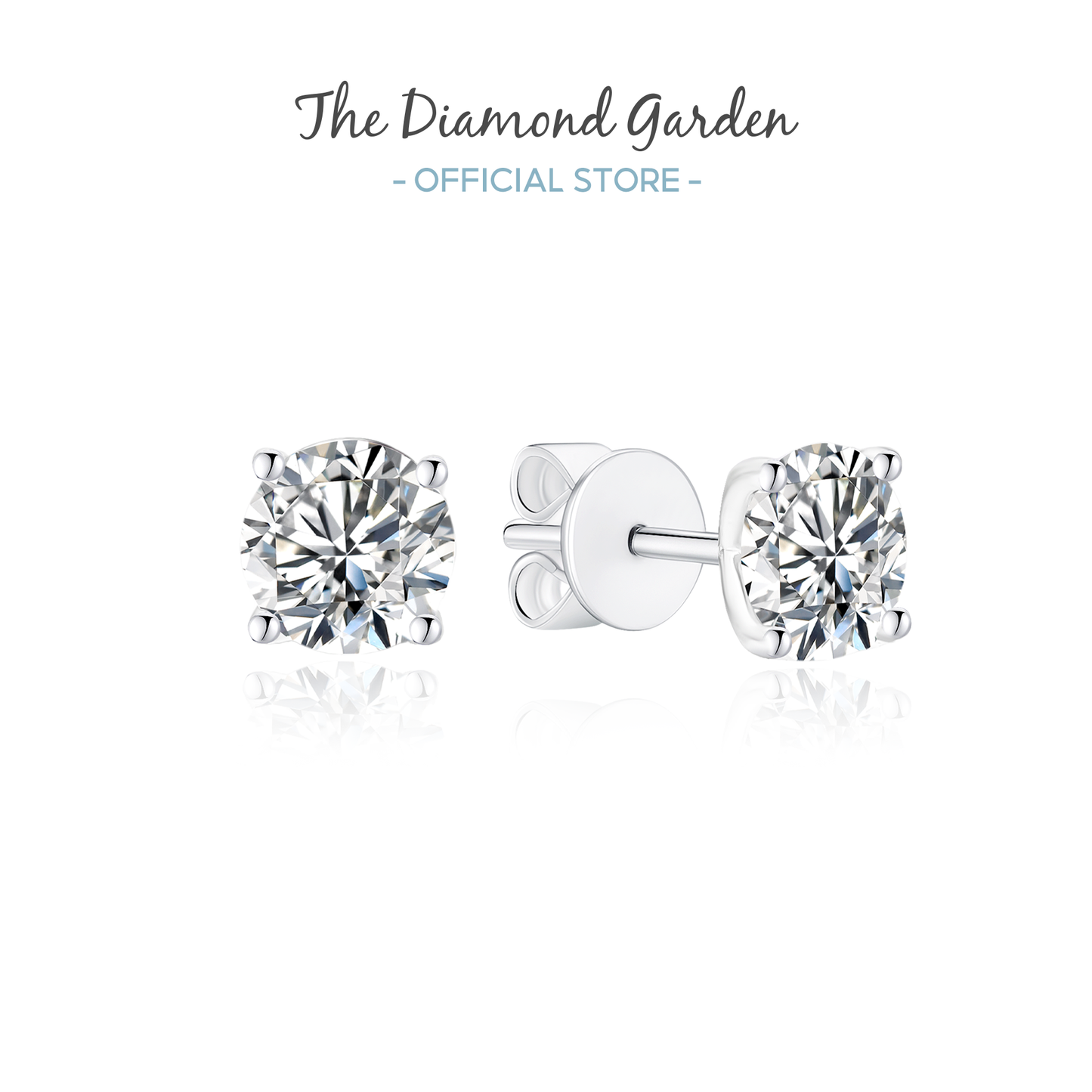 TDG 10K White Gold Lab Grown Diamond 4 Prong Stud Earrings – 0.7TCW±