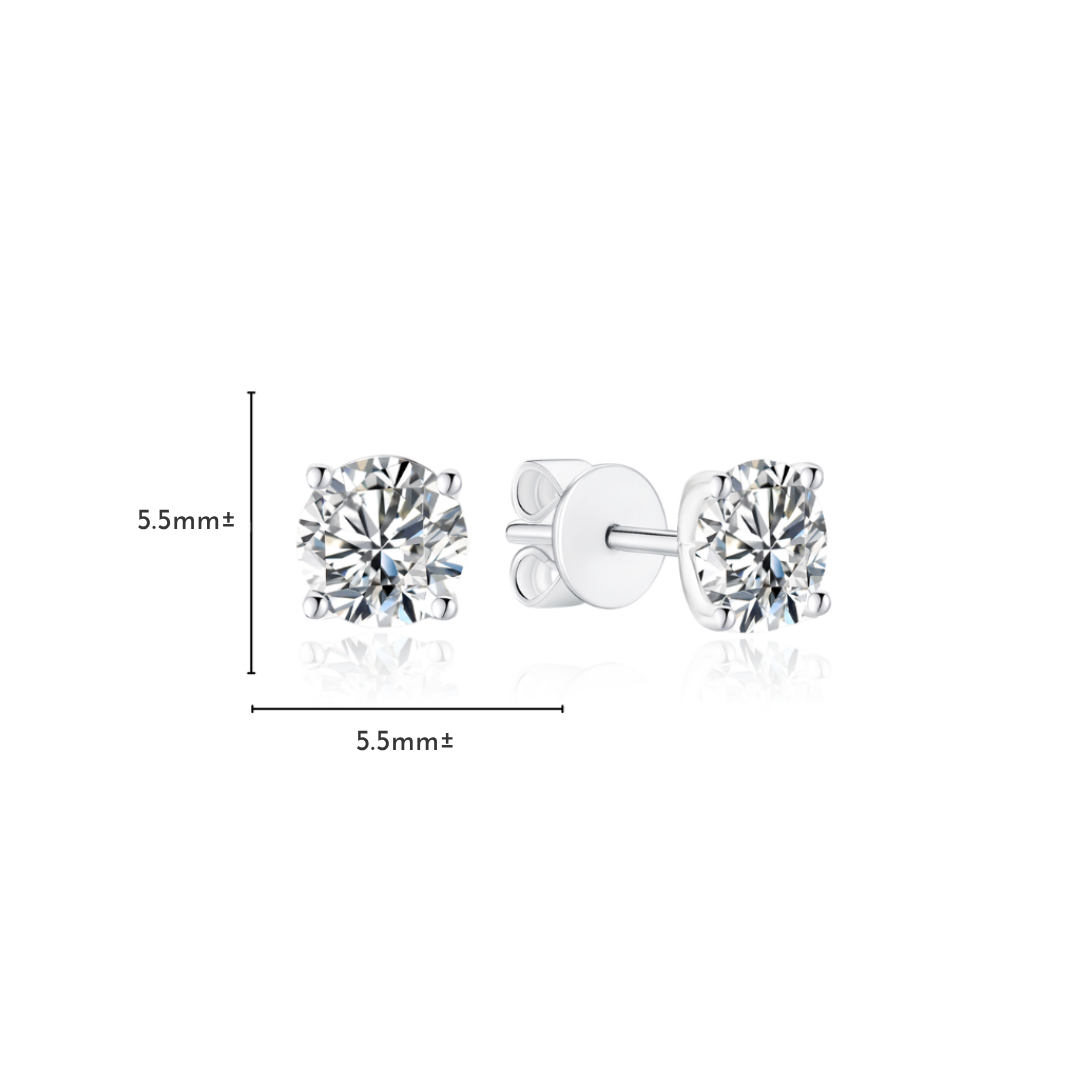 TDG 10K White Gold Lab Grown Diamond 4 Prong Stud Earrings – 1.3TCW±