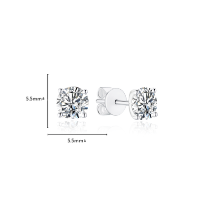 TDG 10K White Gold Lab Grown Diamond 4 Prong Stud Earrings – 1.3TCW±
