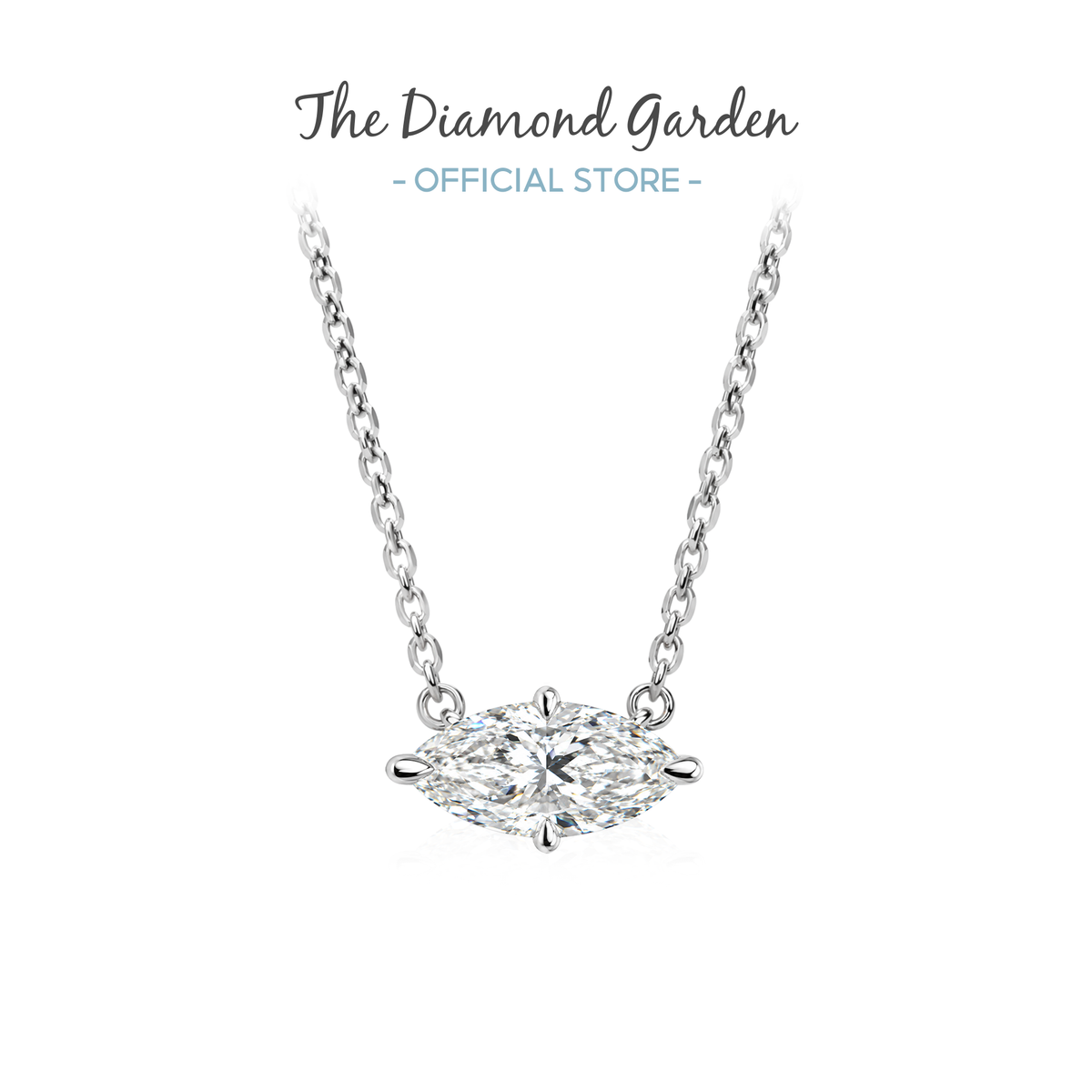 TDG 10K Gold Lab Grown Diamond Marquise Solitaire Necklace – 0.8CT±
