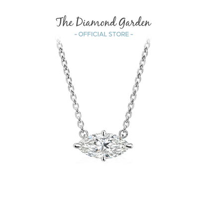 TDG 10K Gold Lab Grown Diamond Marquise Solitaire Necklace – 0.8CT±