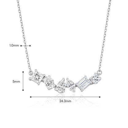 TDG 10K Gold Lab Grown Diamond Mixed Fancy Cut Necklace – 1.6TCW±