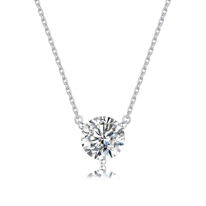 TDG 10K Gold Round Brilliant Lab-Grown Diamond Solitaire Pendant