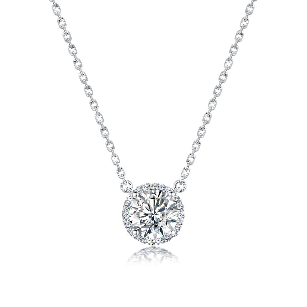 TDG 10K Gold Round Brilliant Lab-Grown Diamond Solitaire Pendant