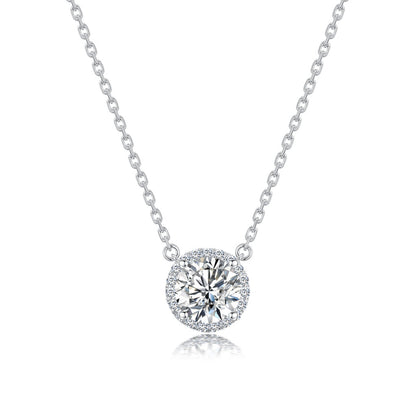 TDG 10K Gold Round Brilliant Lab-Grown Diamond Solitaire Pendant