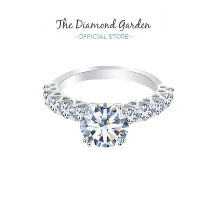 TDG 10K Gold Lab Grown Round Cut Diamond Ring