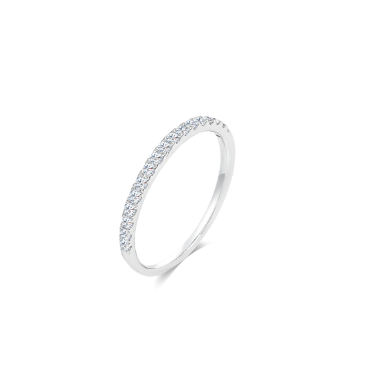 TDG 10K White Gold Lab-Grown Diamond Half Eternity Ring