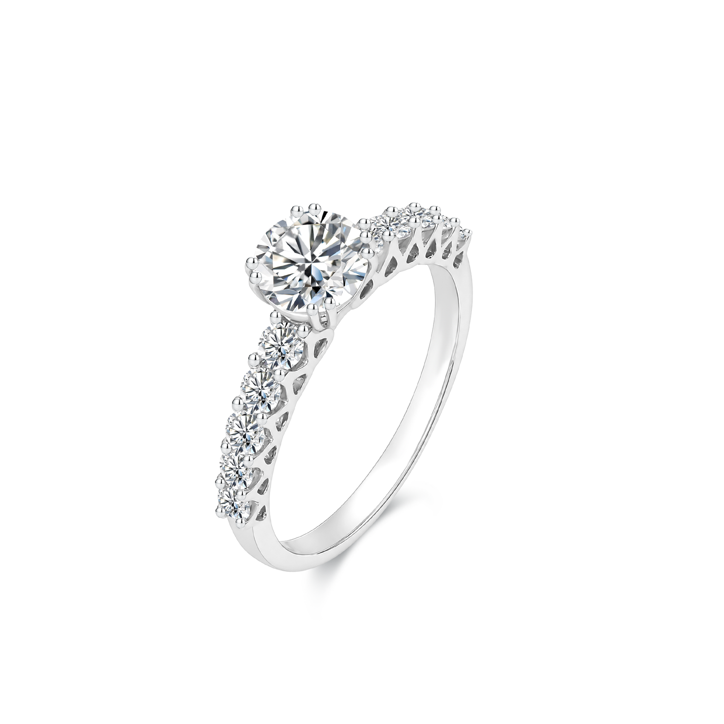 TDG 10K Gold Lab Grown Promise Round Diamond Ring