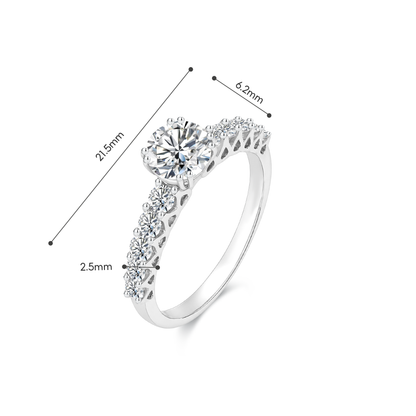 TDG 10K Gold Lab Grown Promise Round Diamond Ring