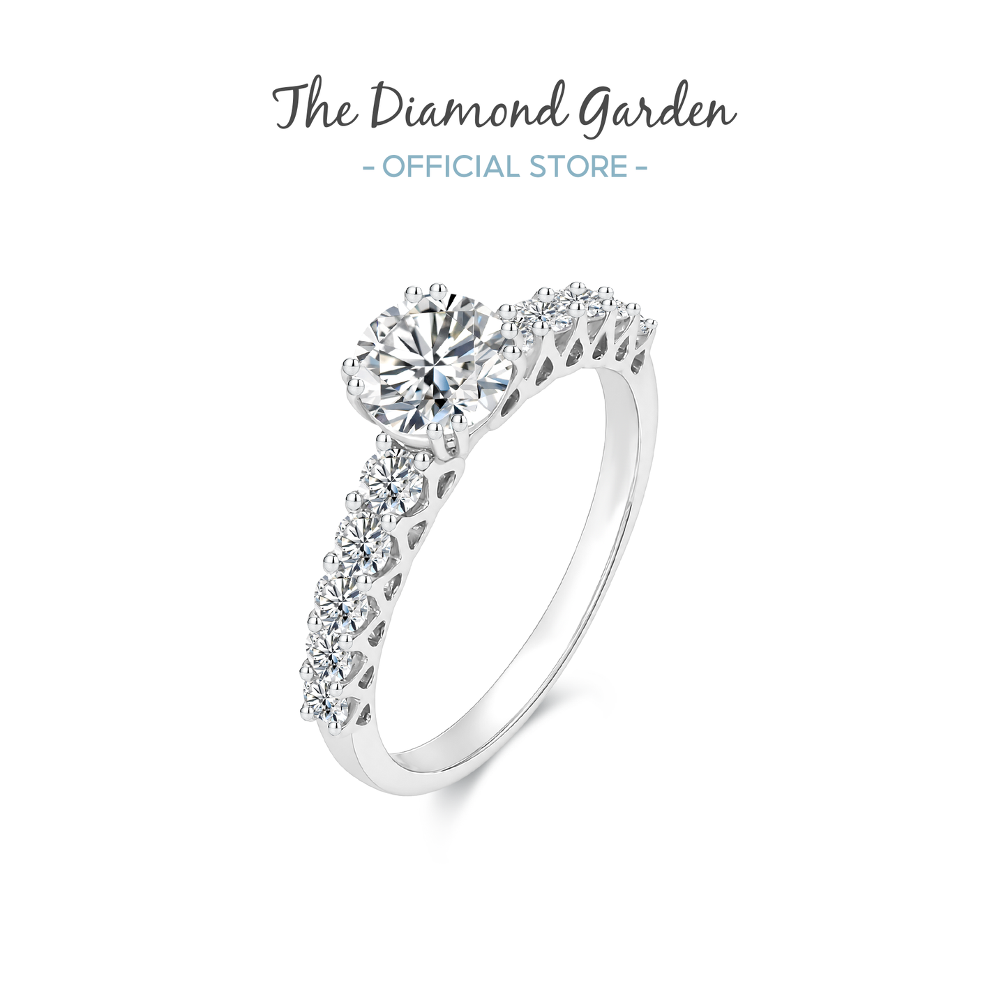 TDG 10K Gold Lab Grown Promise Round Diamond Ring