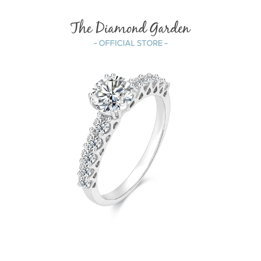 TDG 10K Gold Lab Grown Promise Round Diamond Ring