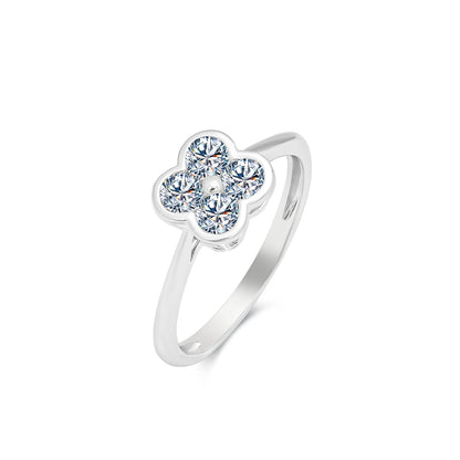 10K Gold Lab Grown Diamond Clover Leaf Ring