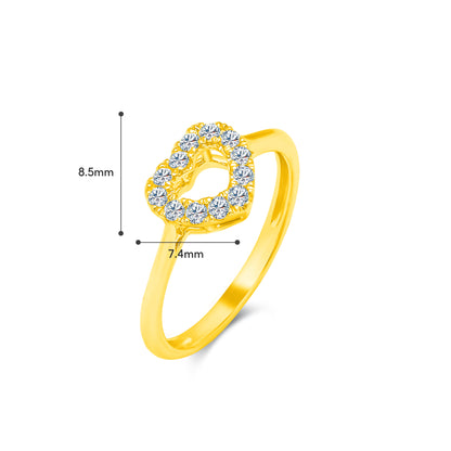 10K Gold Lab Grown Diamond Heart Shape Ring