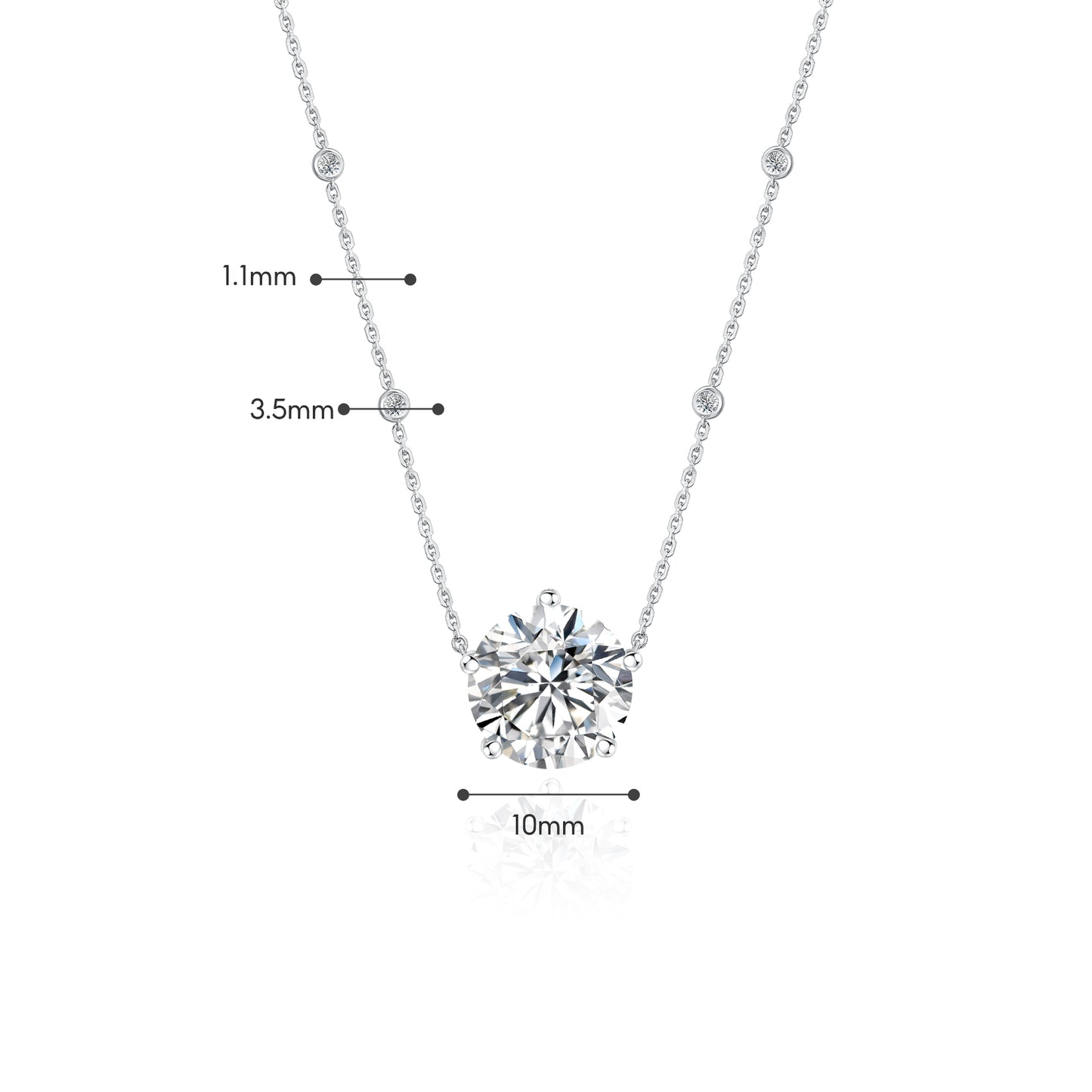 18K Gold Lab Grown Round Brilliant Solitaire Diamond Necklace with IGI Certificate