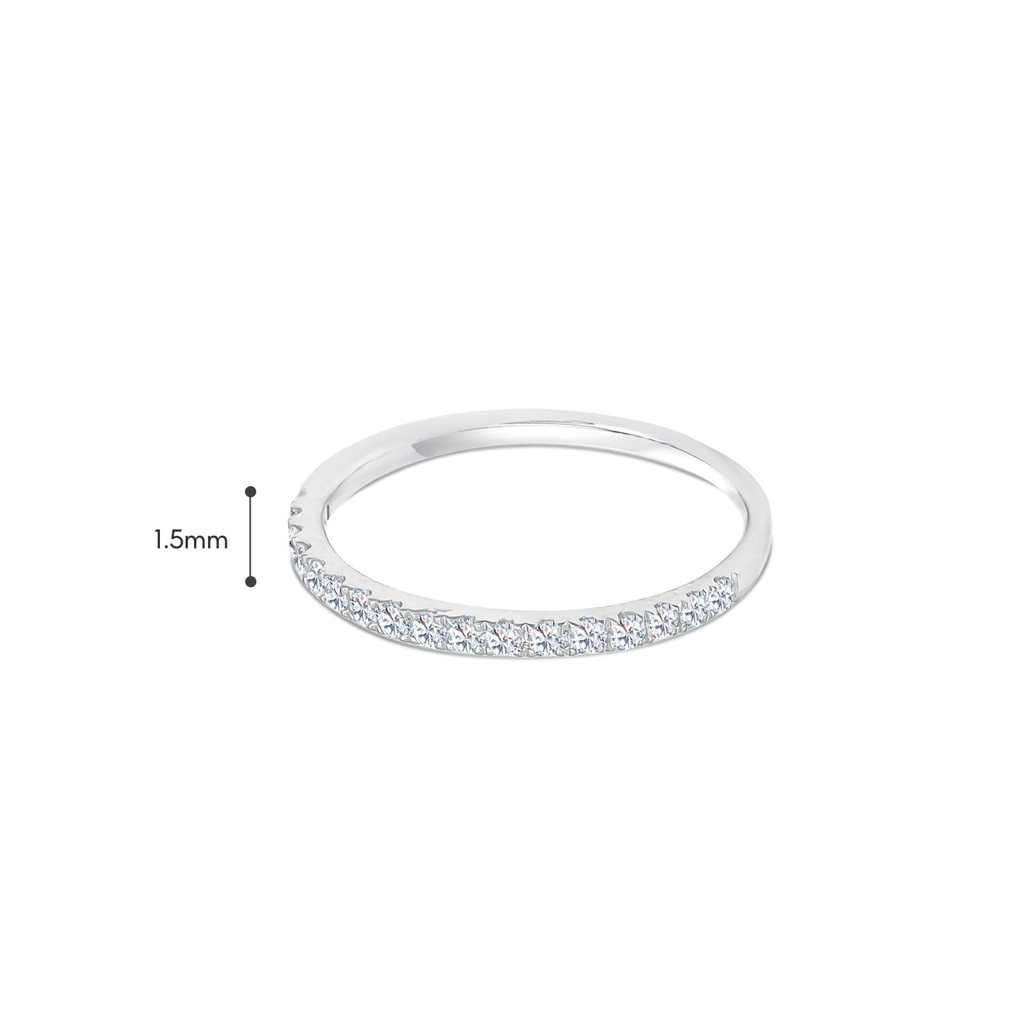 TDG 10K Gold Lab Grown Half Eternity Diamond Ring