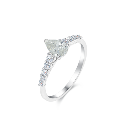 TDG 10K Lab Grown Pear Diamond Ring