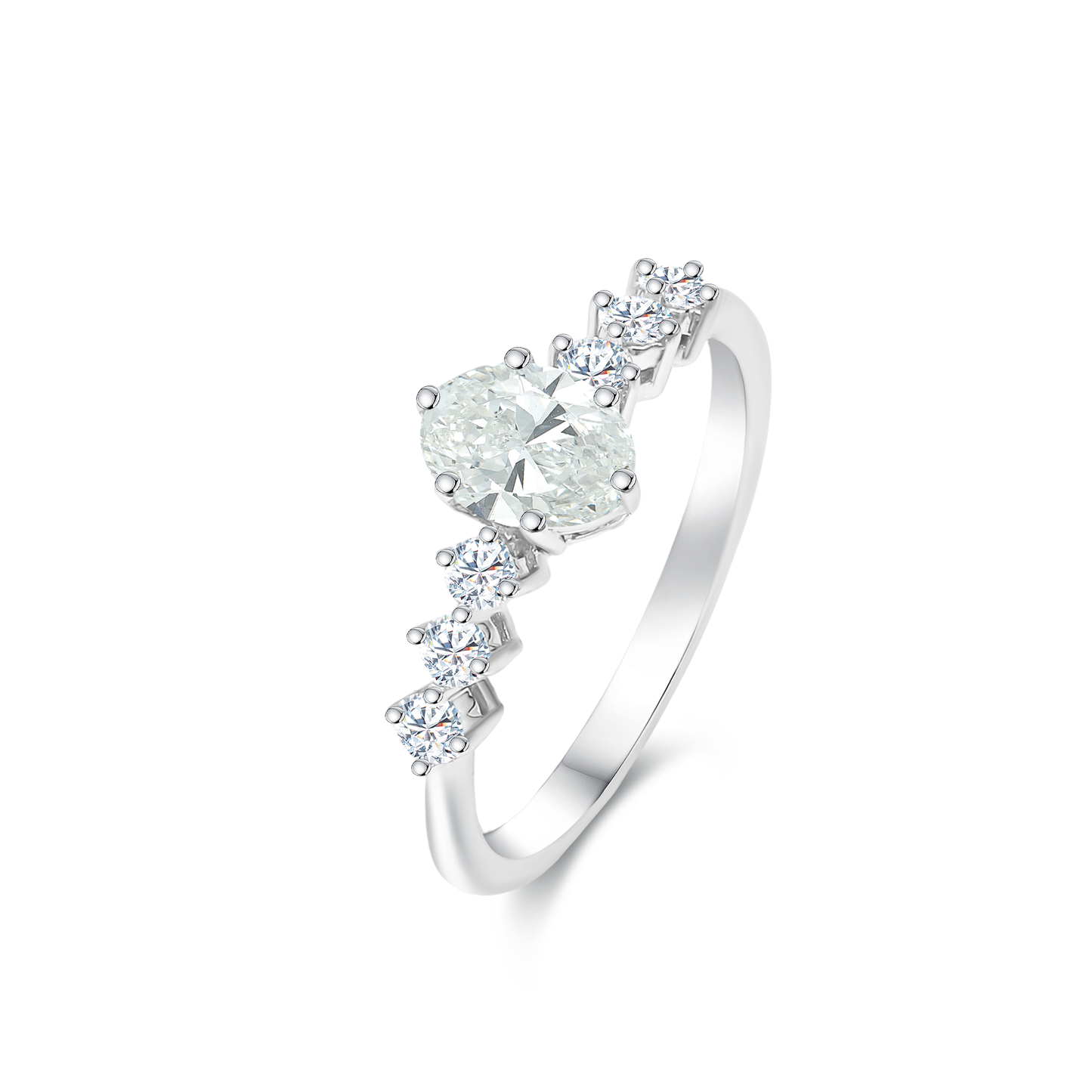 TDG 10K Lab Grown Oval Diamond Ring