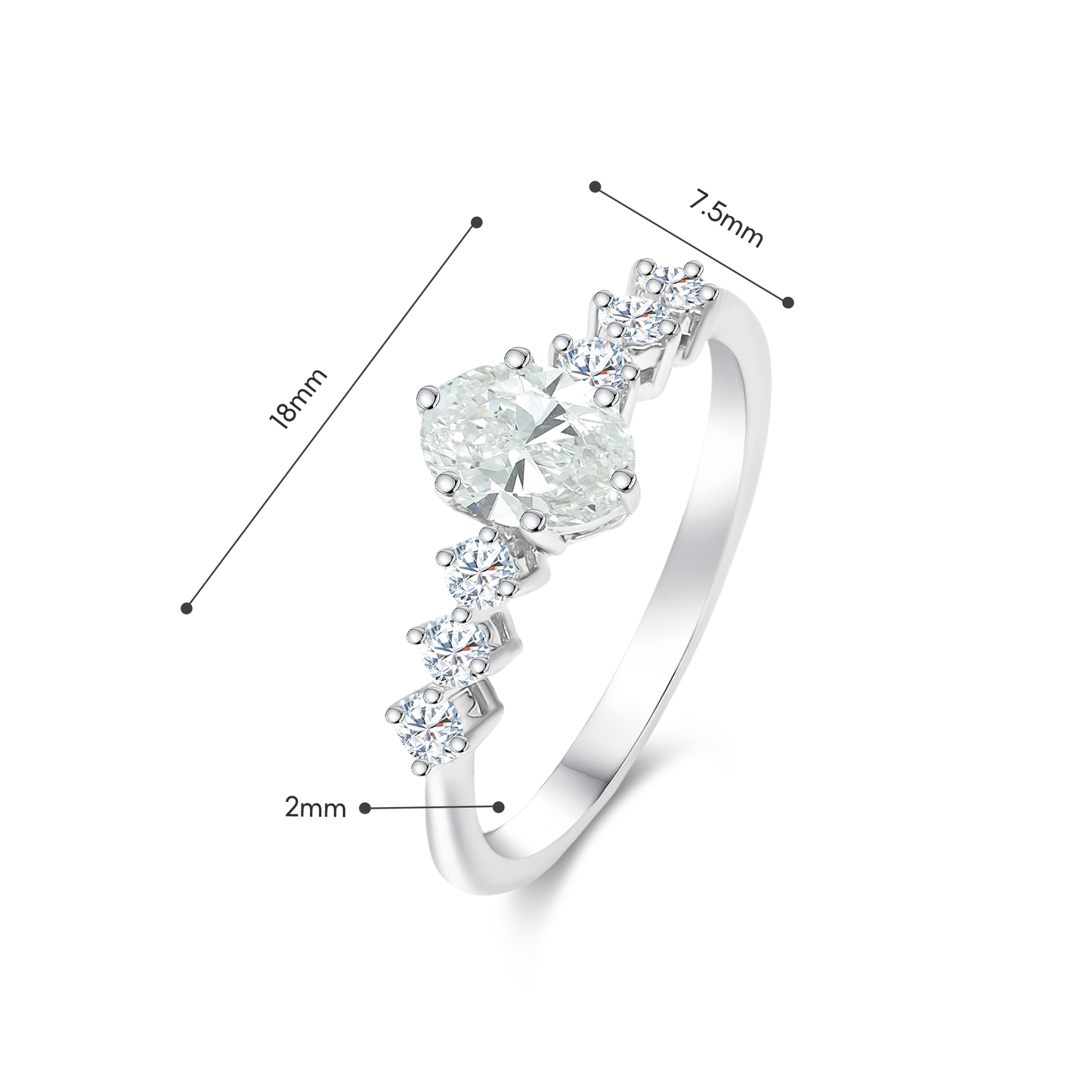 TDG 10K Lab Grown Oval Diamond Ring