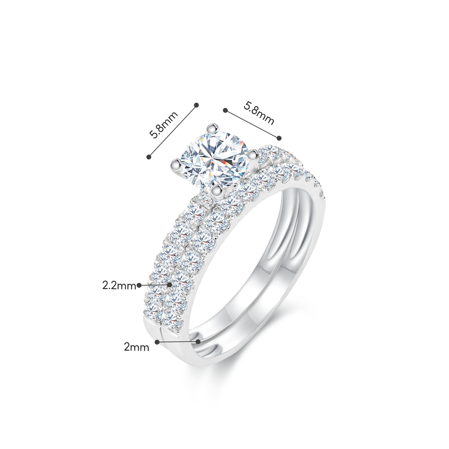 TDG 10K Gold Lab-Grown Twin Diamond Ring