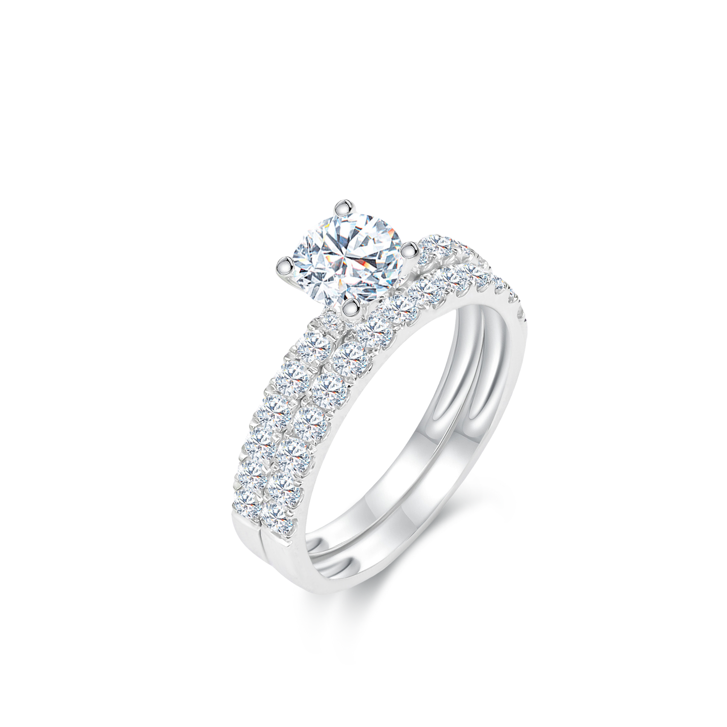 TDG 10K Gold Lab-Grown Twin Diamond Ring