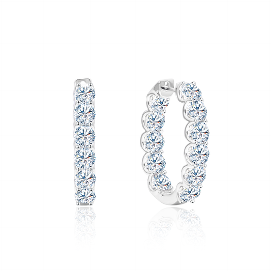 TDG 10K Gold Lab-Grown Diamond Hoop Earrings