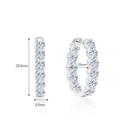 TDG 10K Gold Lab-Grown Diamond Hoop Earrings