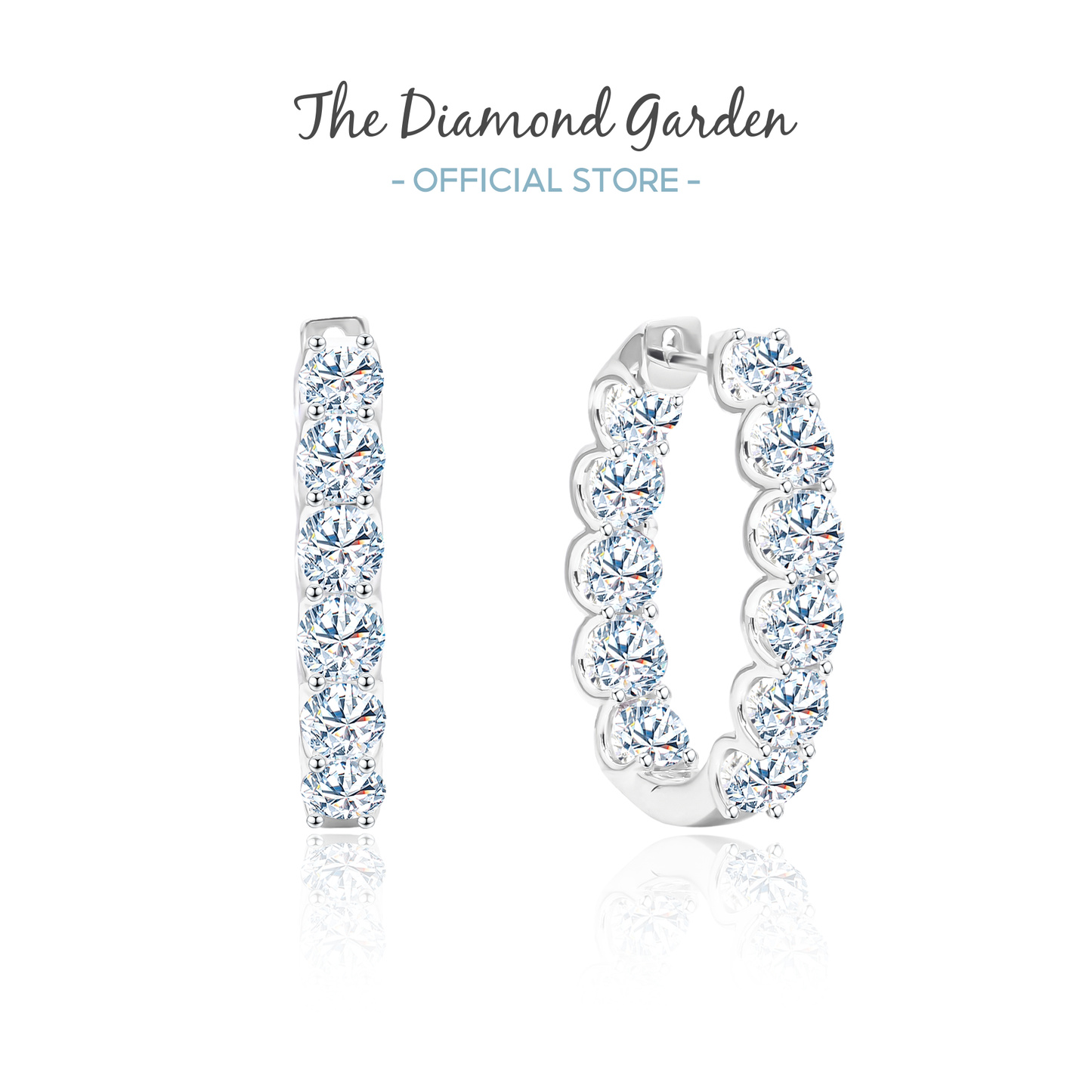 TDG 10K Gold Lab-Grown Diamond Hoop Earrings