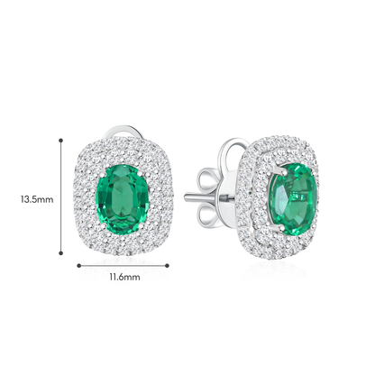 TDG 10K Gold Lab Grown Gemstone Diamond Stud Earring