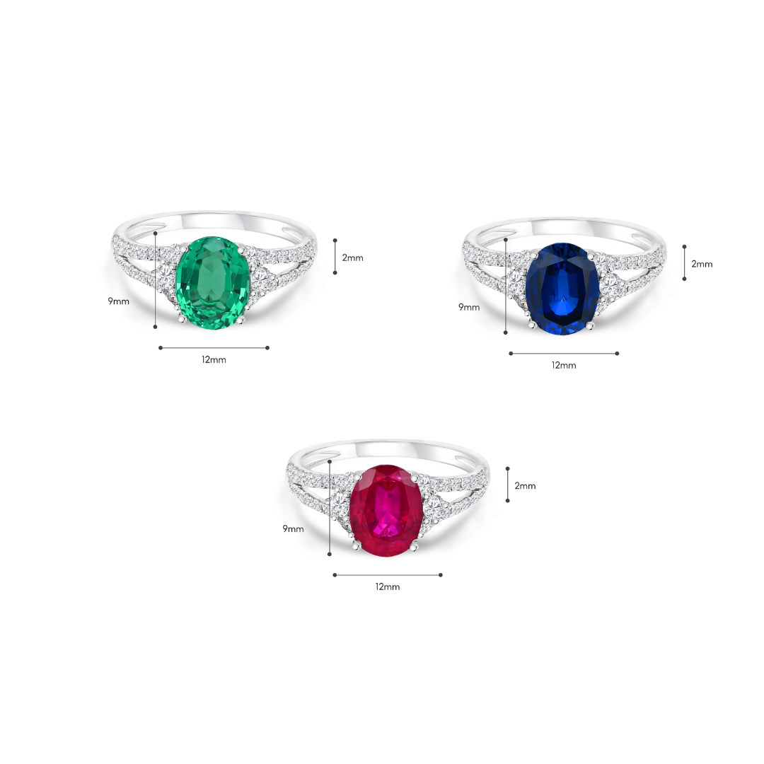 TDG 10K Gold Lab Grown Gemstone Diamond Ring