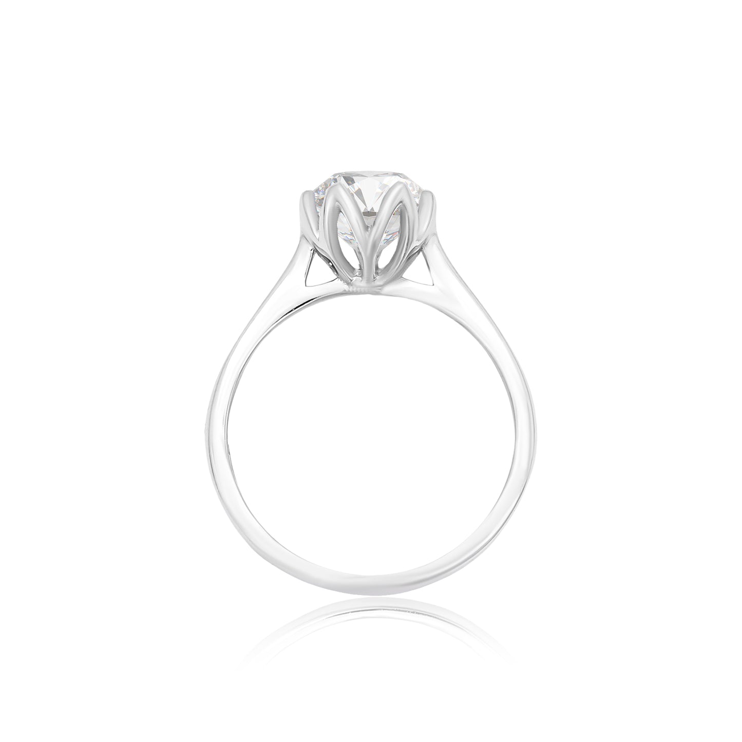 TDG 10K White Gold Lab-Grown Diamond Solitaire Ring